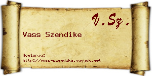 Vass Szendike névjegykártya